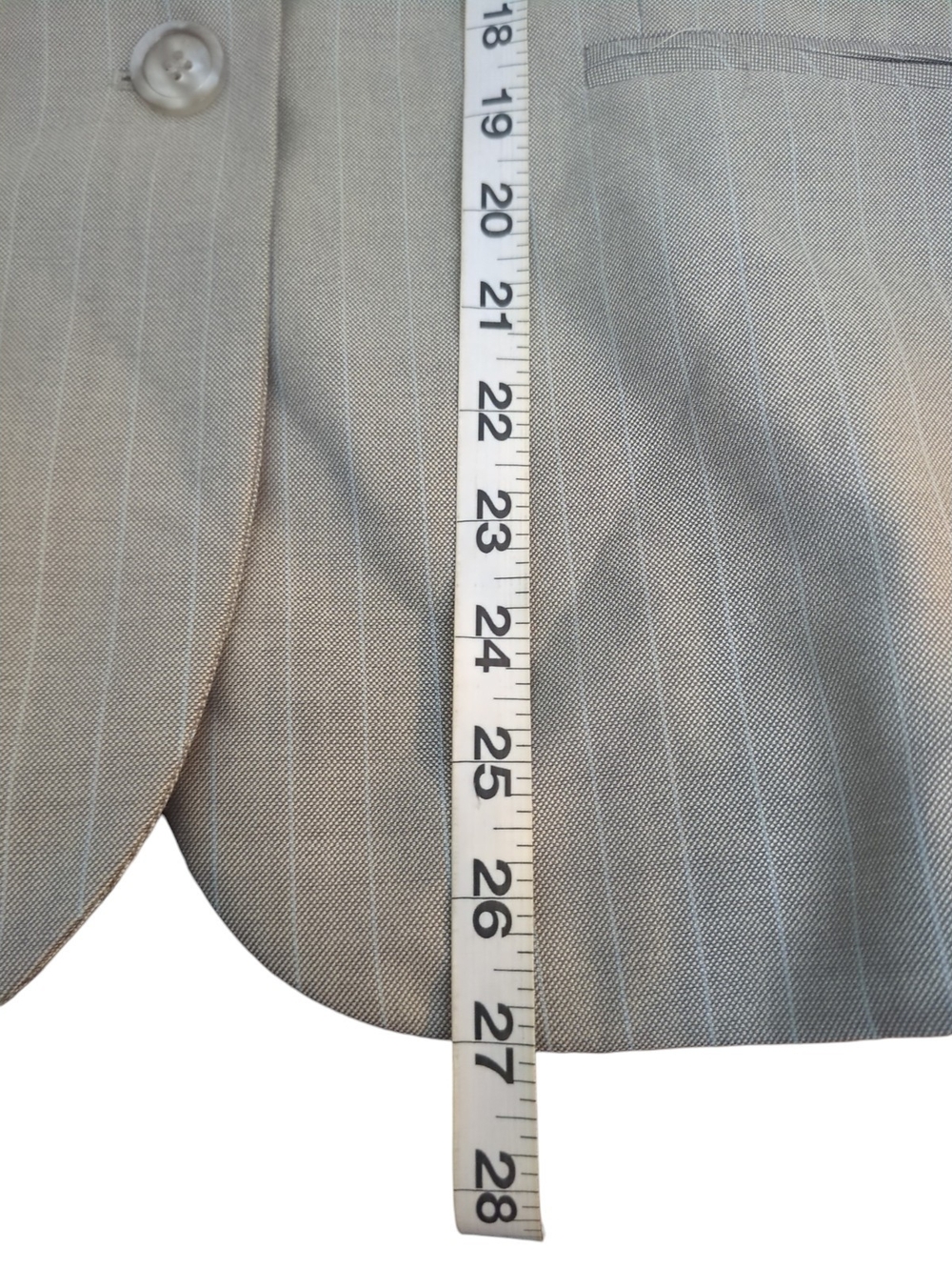 VTG Y2K Talbots Petites Wool Silk Pinstripe Pant Suit 14 Grey Quiet Luxury Corp - Picture 6 of 14